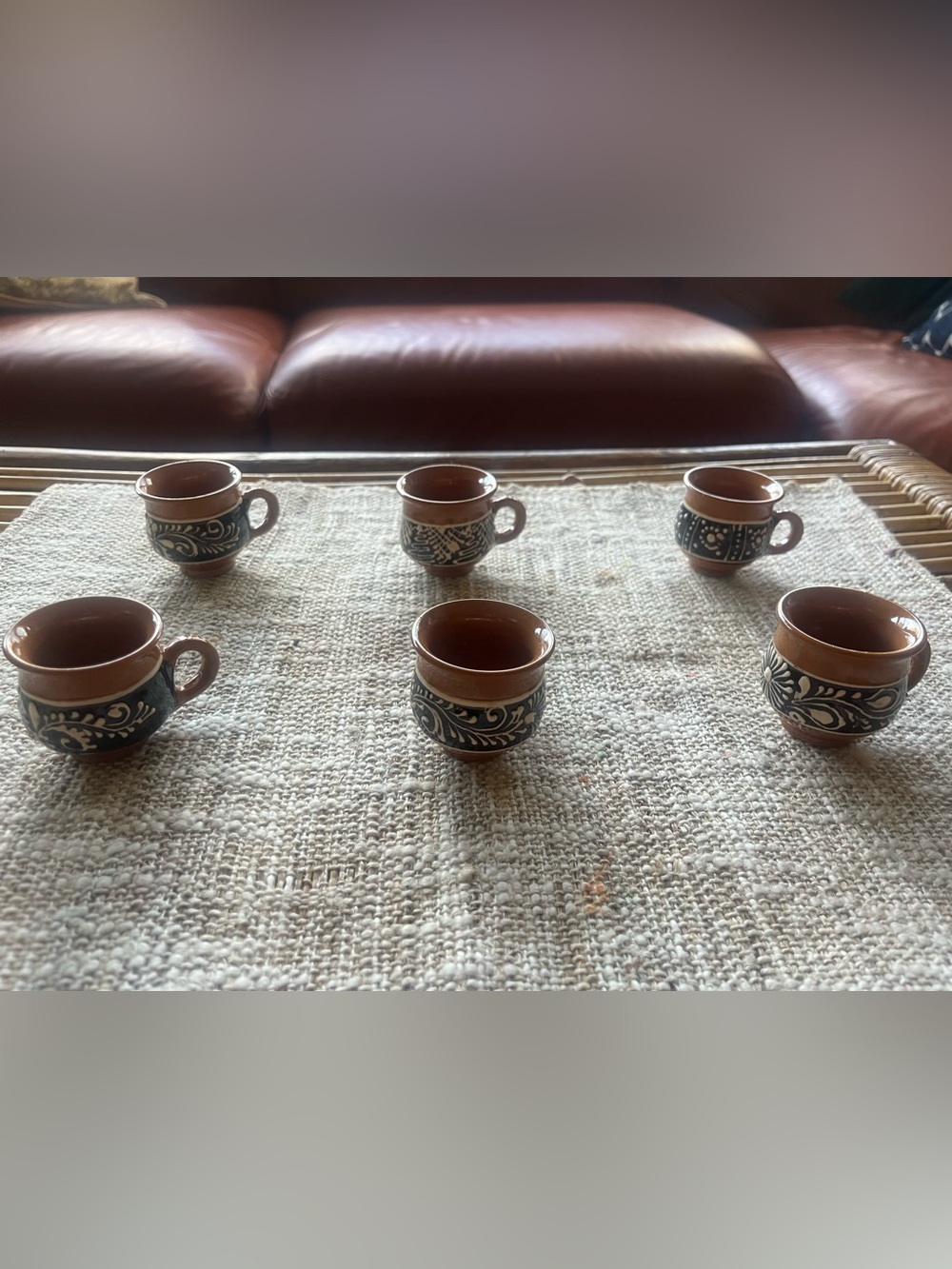 Vintage Korond Decorative Ceramic Espresso Cups - Set of 6